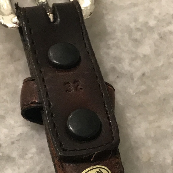 Vintage Nadine Western Belt Womens 32 Brown Leather Conchos Cowboy Rodeo USA - Picture 5 of 10